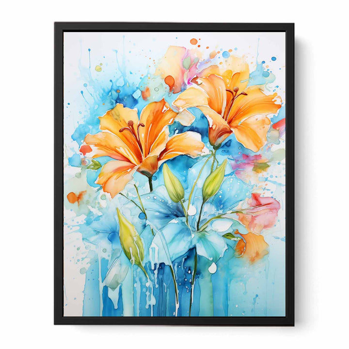  Flower Leaves  Dripping Color Painting 