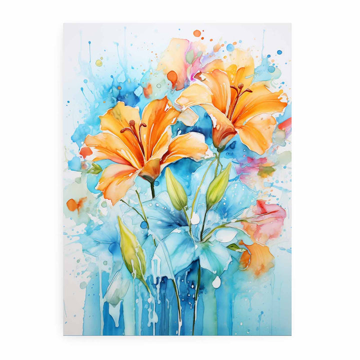  Flower Leaves  Dripping Color Painting