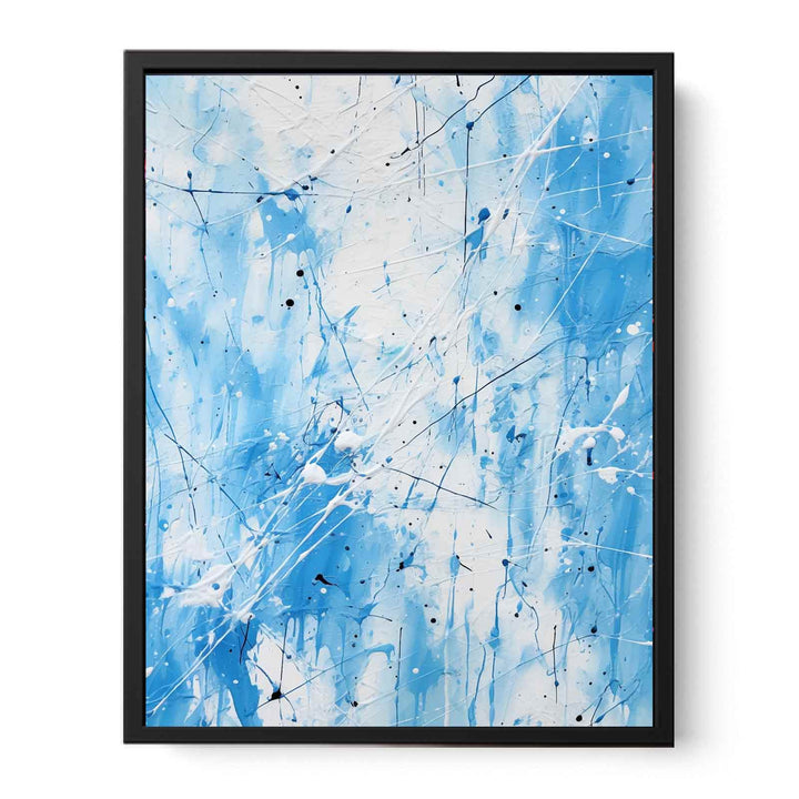 Painting Blue White Color Drips  