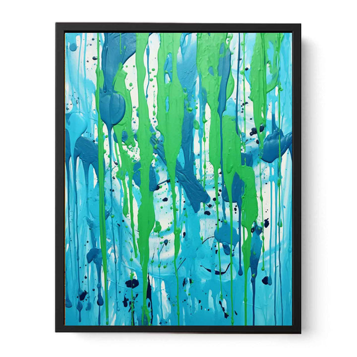 Green Dripping Color Painting 