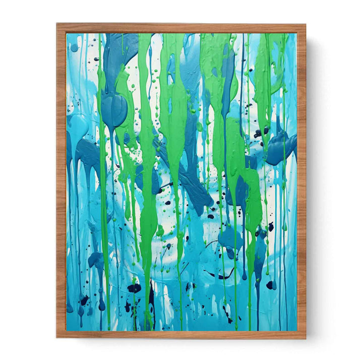 Green Dripping Color Painting 