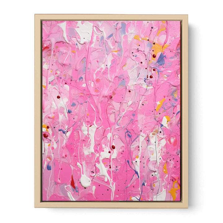 Color Pink Drips Painting   Poster