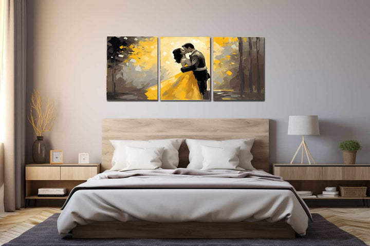  Couple Yellow Art Painting  