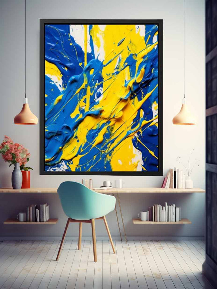 Yellow Blue Art Painting 