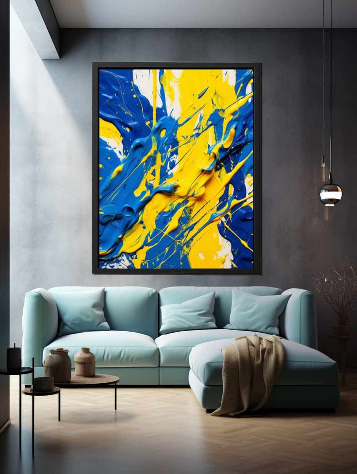 Yellow Blue Art Painting 