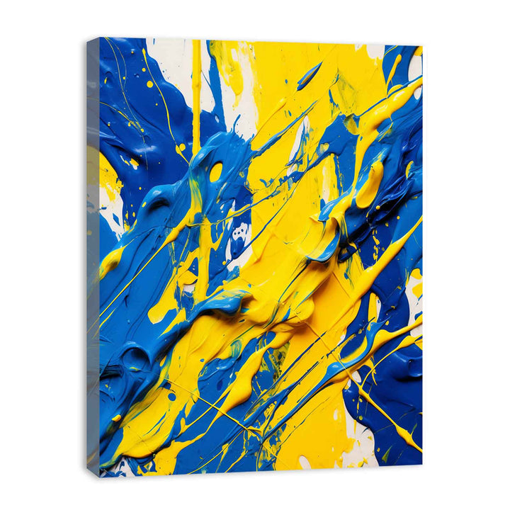 Yellow Blue Art Painting 