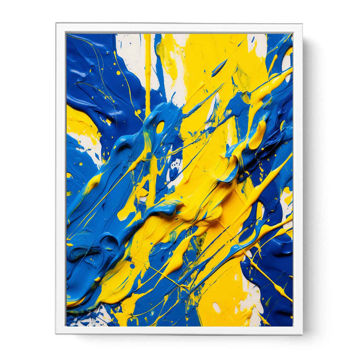 Yellow Blue Art Painting  Canvas Print