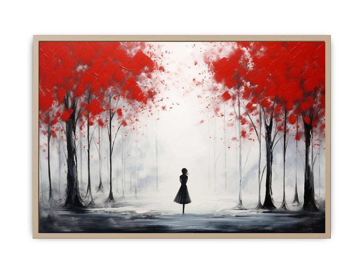 Red Tree Art Painting  Framed Print