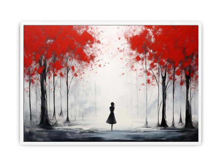 Red Tree Art Painting   Canvas Print