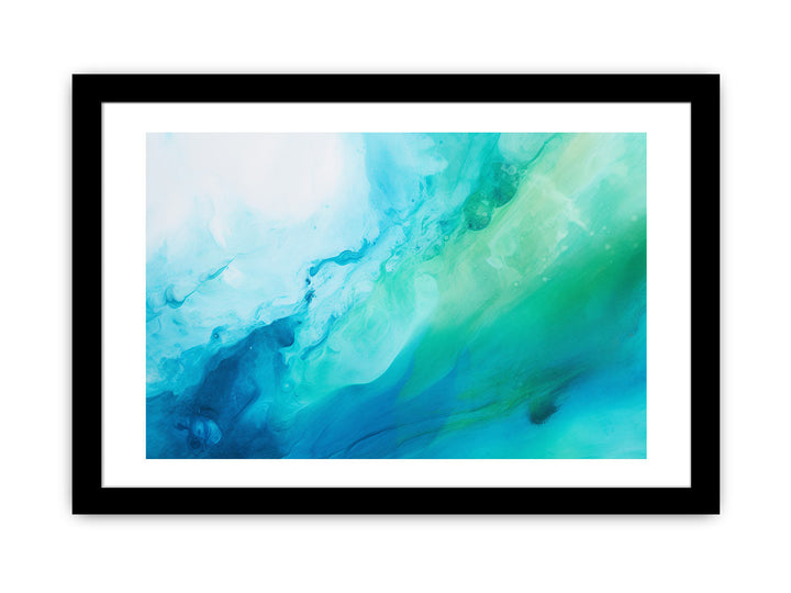 Abstract Knife Art Green Painting Framed Print