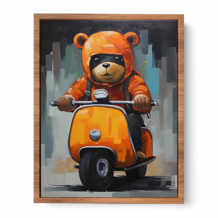 Bear Scooter Modern Art Painting 