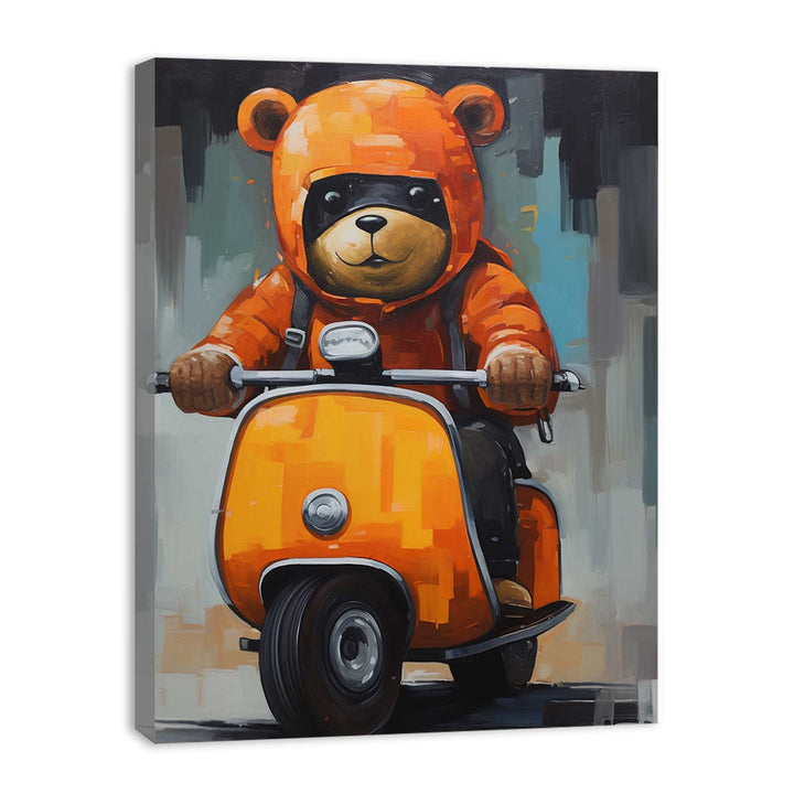 Bear Scooter Modern Art Painting 