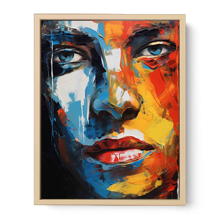 Man Face Modern Art Painting  Poster