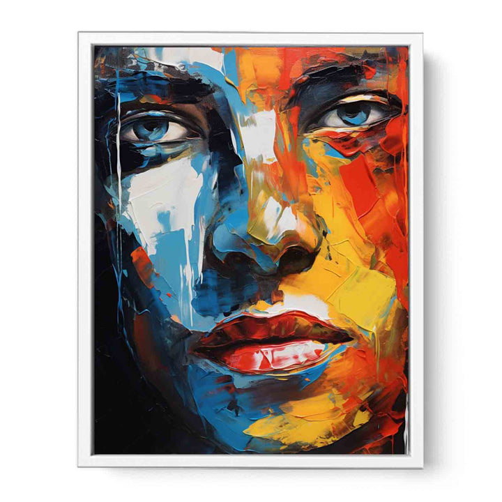 Man Face Modern Art Painting Canvas Print