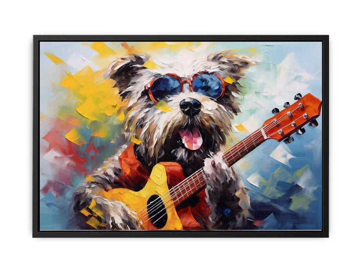 Dog Guitar Modern Art Painting 