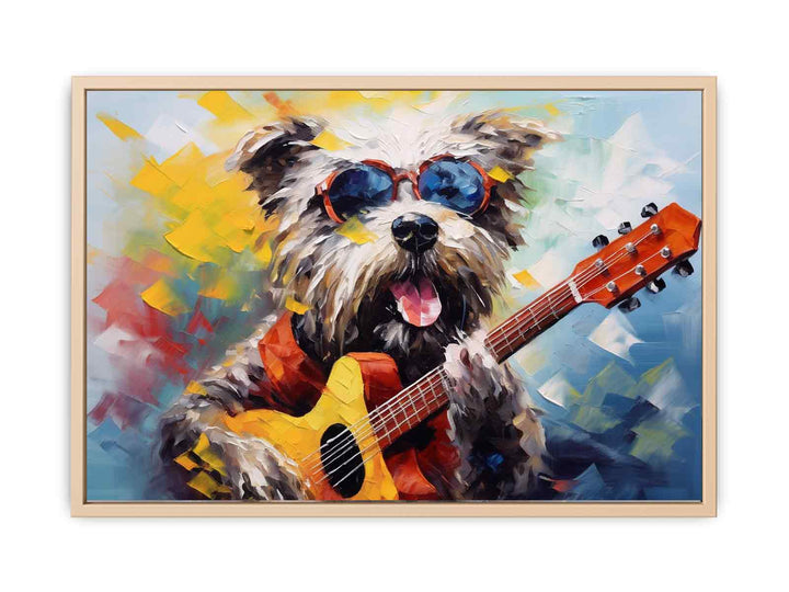 Dog Guitar Modern Art Painting  Poster