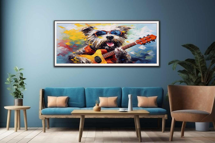 Dog Guitar Modern Art Painting 