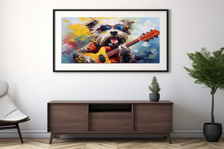 Dog Guitar Modern Art Painting 