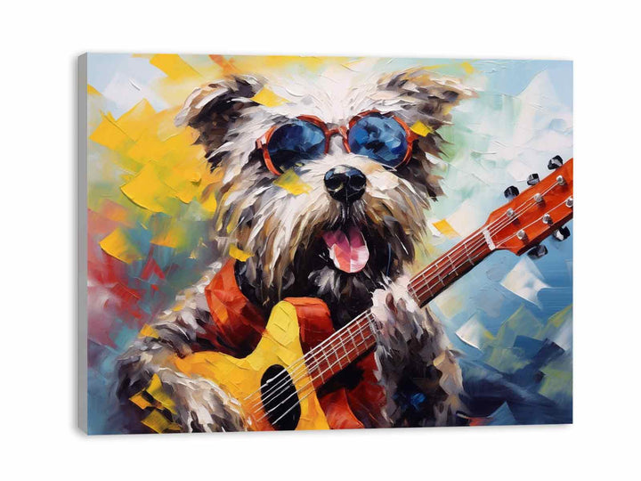 Dog Guitar Modern Art Painting 