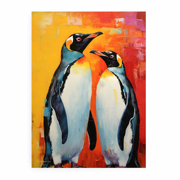 Two Penguin Modern Art Painting 