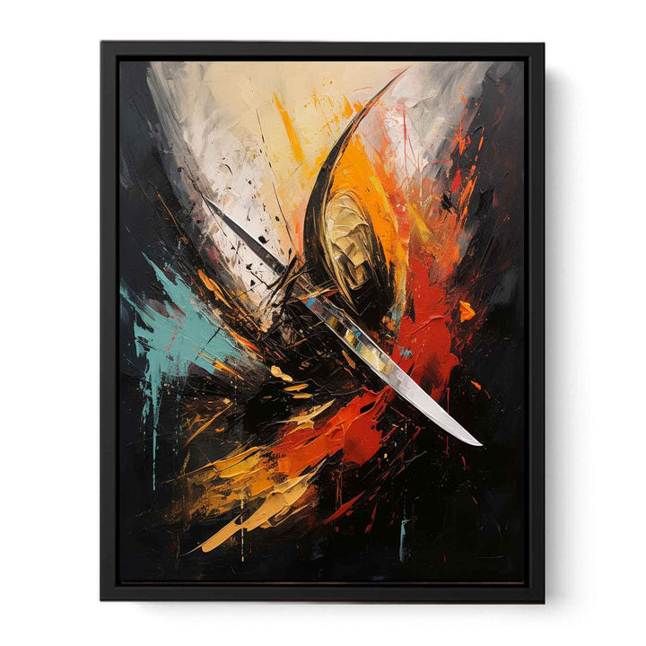 Red Knife Art Abstract Painting 