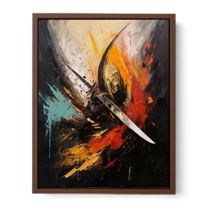 Red Knife Art Abstract Painting 