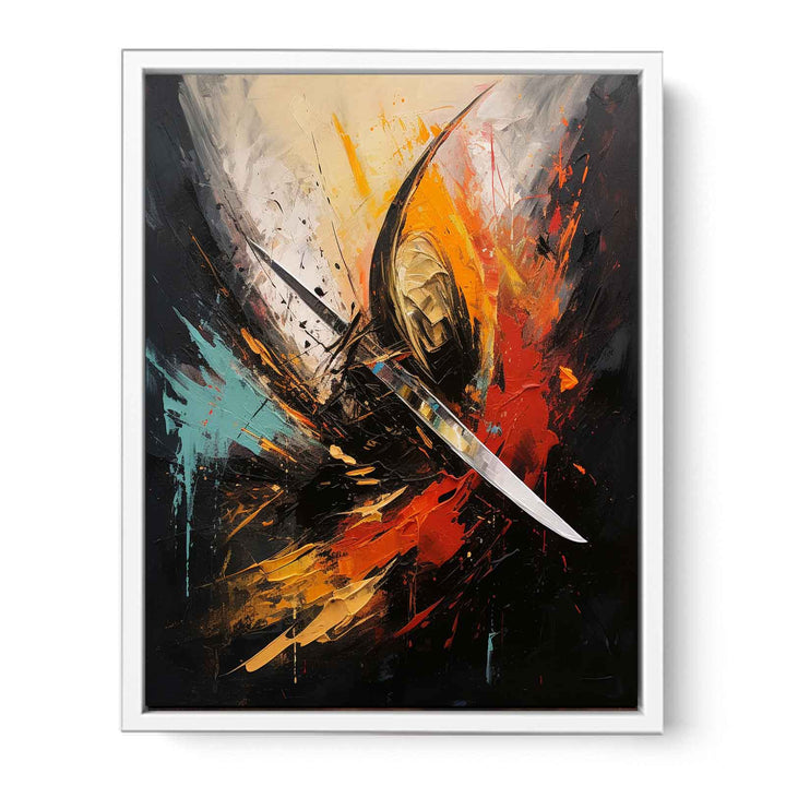 Red Knife Art Abstract Painting  Canvas Print