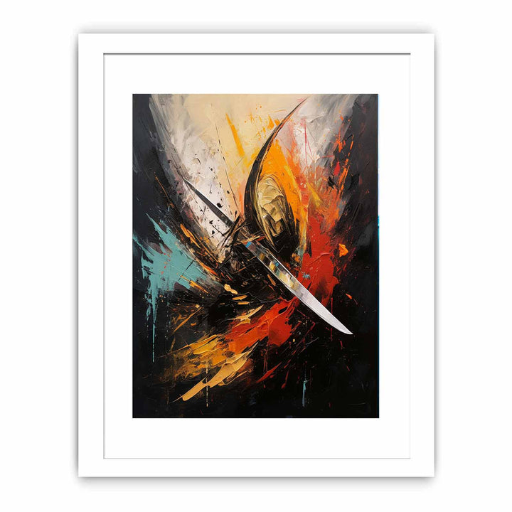 Red Knife Art Abstract Painting  Poster