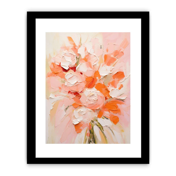 Peach Abstract Knife Art Painting Framed Print