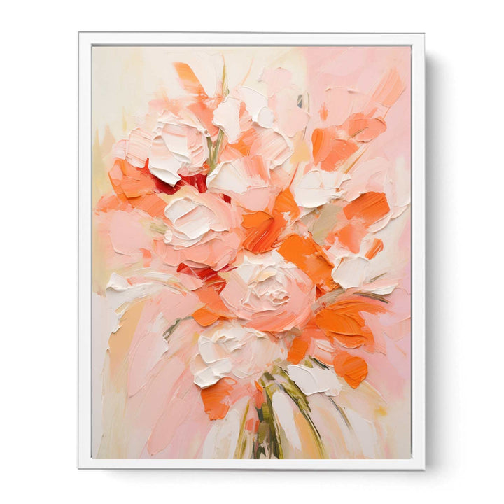 Peach Abstract Knife Art Painting  Canvas Print