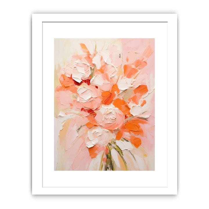 Peach Abstract Knife Art Painting  Poster