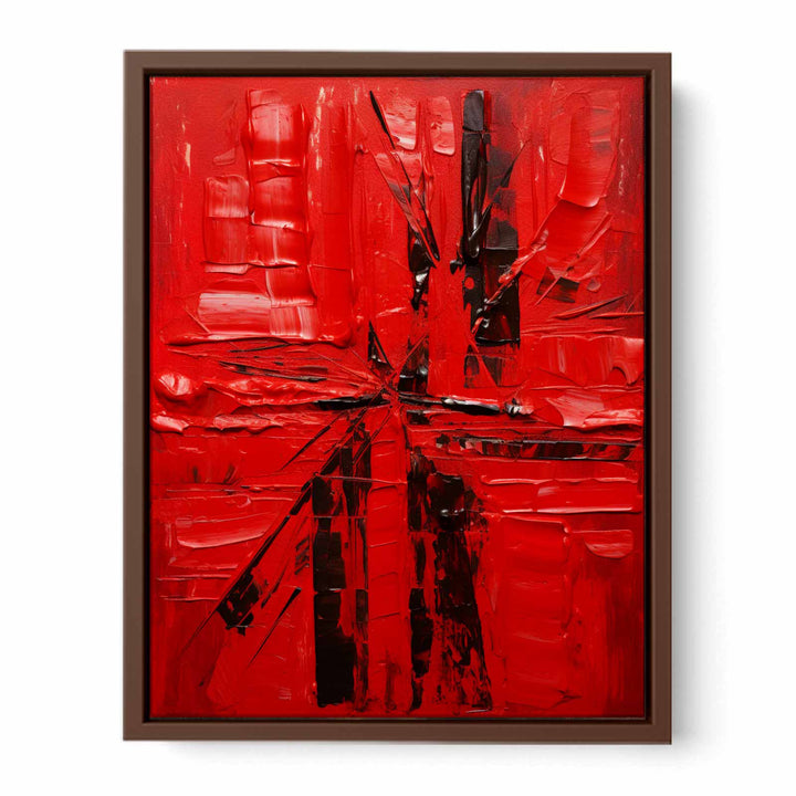 Knife Red Abstract Art Painting 