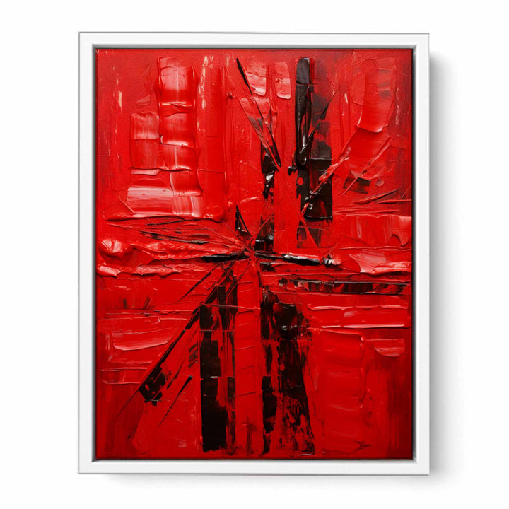 Knife Red Abstract Art Painting  Canvas Print