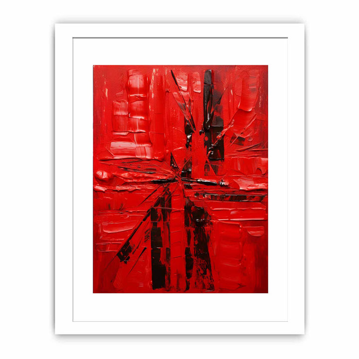 Knife Red Abstract Art Painting  Poster