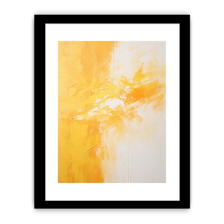 Yellow White Abstract Painting Framed Print