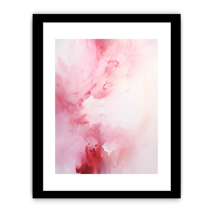 White Pink Abstract Painting Framed Print