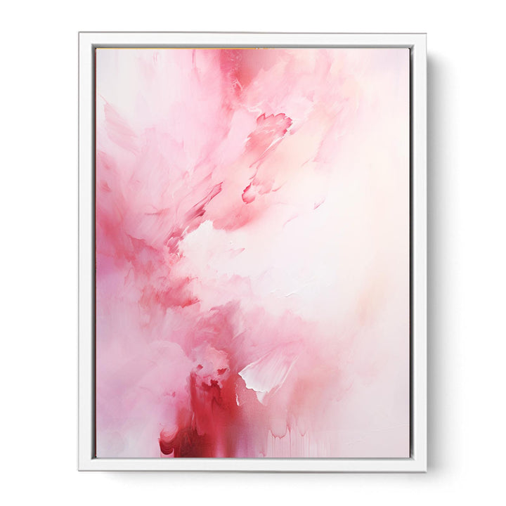 White Pink Abstract Painting  Canvas Print