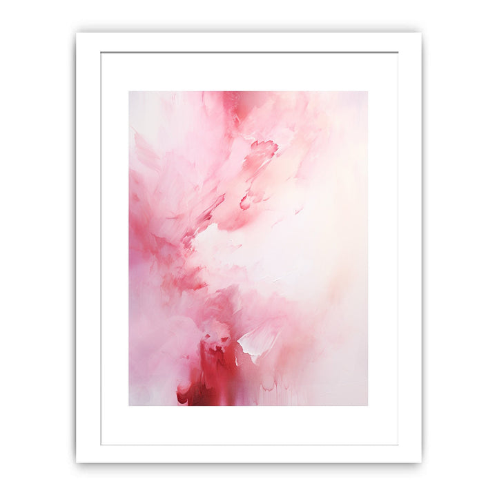 White Pink Abstract Painting  Poster