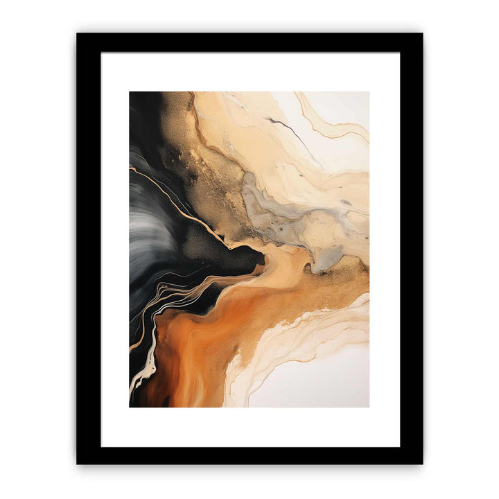 Brown Black Abstract Painting Framed Print