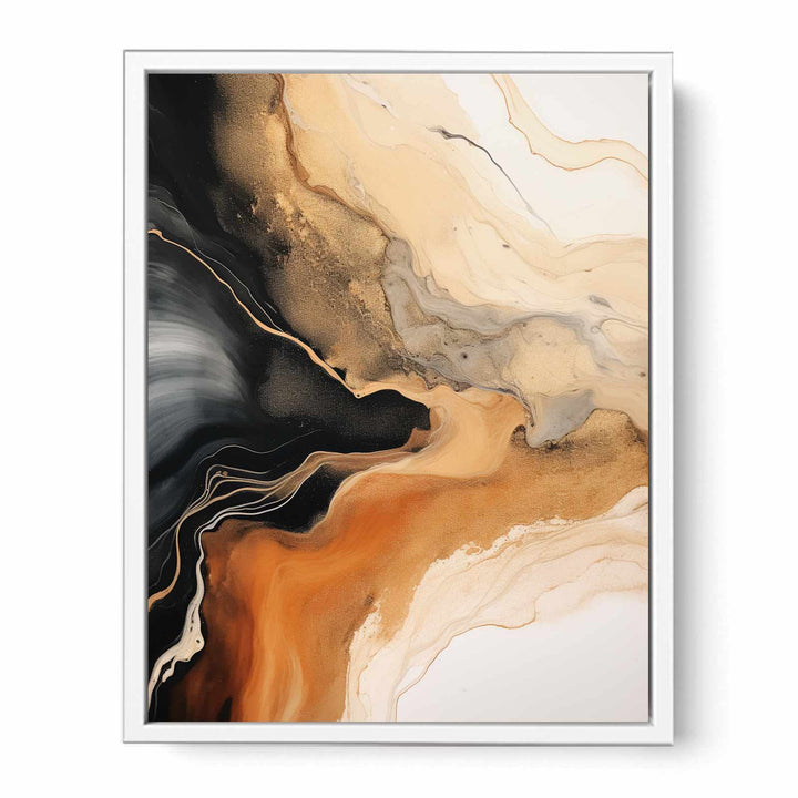 Brown Black Abstract Painting  Canvas Print