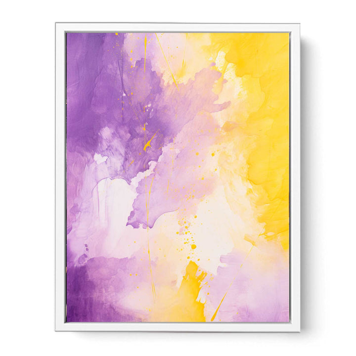 Yellow Purple Abstract Painting  Canvas Print
