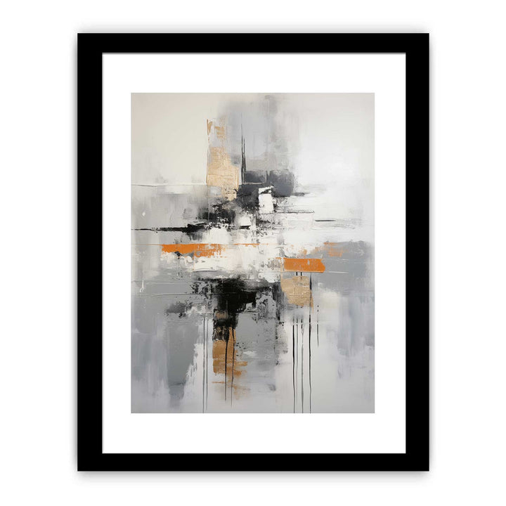 Abstract Grey Brown Painting Framed Print