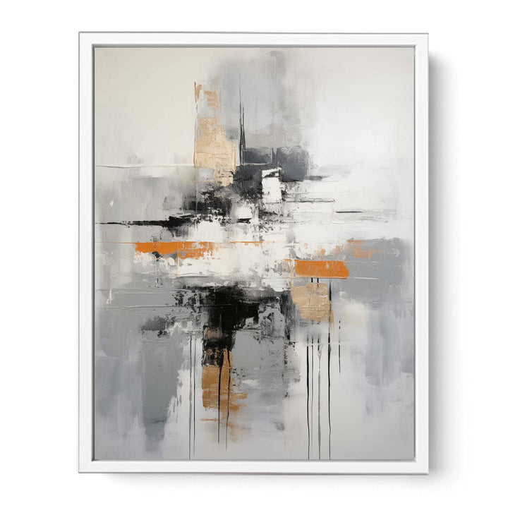 Abstract Grey Brown Painting  Canvas Print