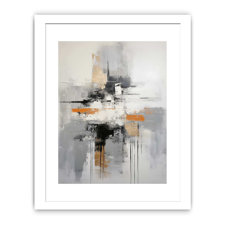 Abstract Grey Brown Painting  Poster