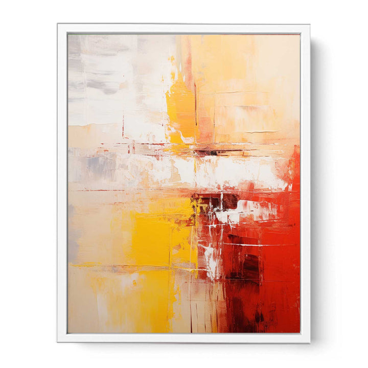 Abstract Painting Yellow Red  Canvas Print