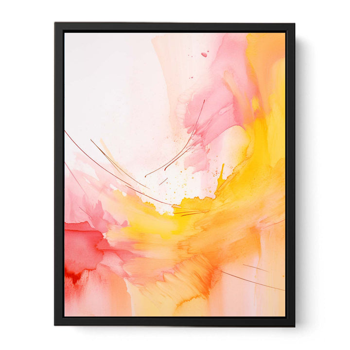 Abstract Yellow Pink Painting 