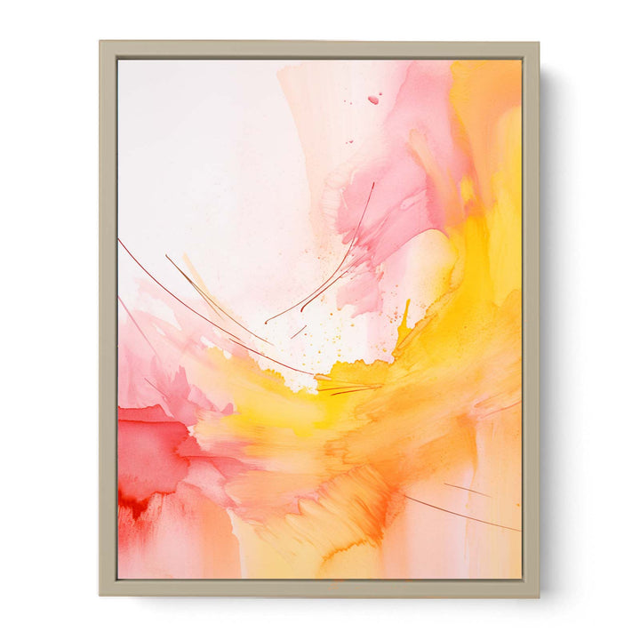 Abstract Yellow Pink Painting Framed Print