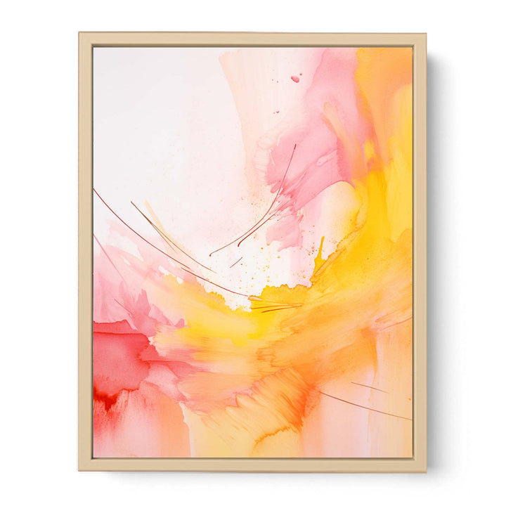 Abstract Yellow Pink Painting  Poster