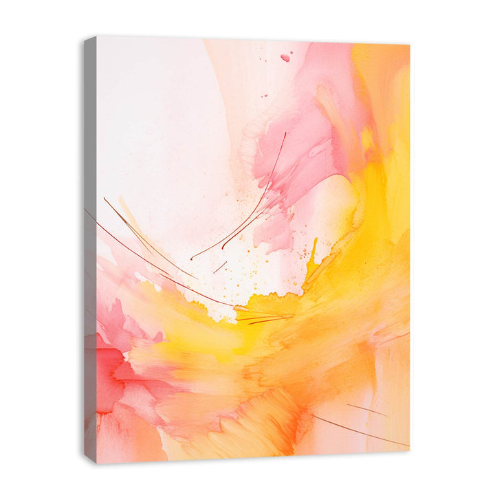 Abstract Yellow Pink Painting 