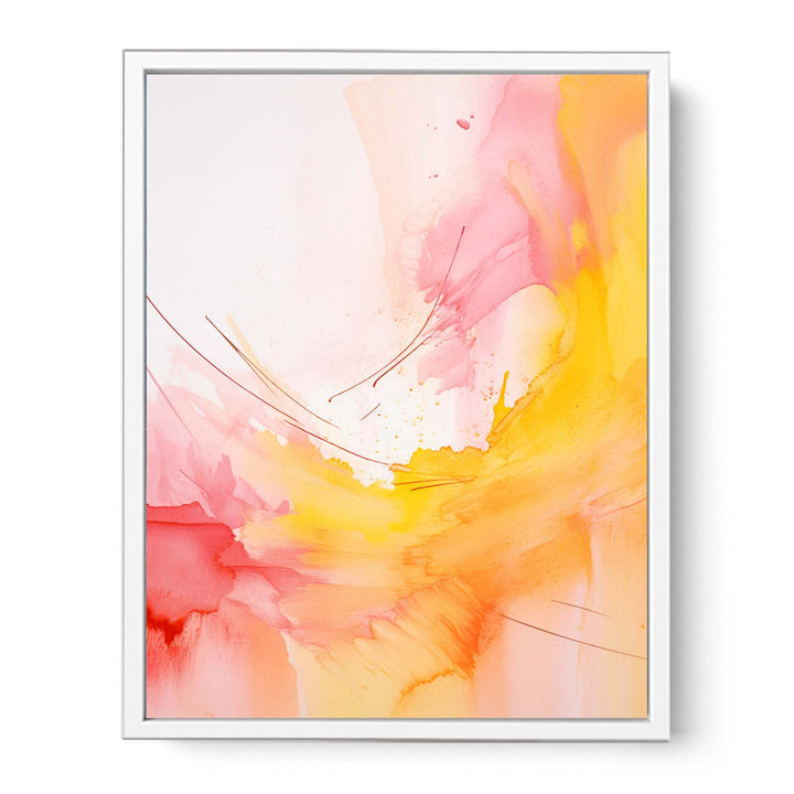 Abstract Yellow Pink Painting  Canvas Print